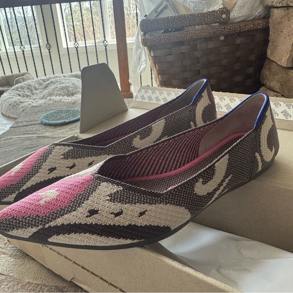 NIB Rothy's The Point Moroccan Rose Pink and Taupe Flats RETIRED - Picture 3 of 9